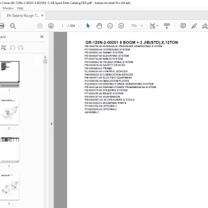 Tadano Crane GR-120N-2-00201 6 BOOM + 2 JIB(STD),X,12TON Parts Manual PDF