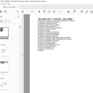 Tadano Crane GR-160N-2-00111 6 BOOM + JIB,H,2M2D Parts Manual - PDF DOWNLOAD