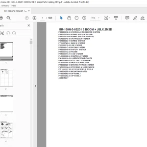 Tadano Crane GR-160N-3-00201 6 BOOM + JIB,X,2M2D Parts Manual PDF