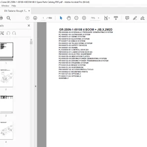 Tadano Crane GR-250N-1-00108 4 BOOM + JIB,X,2M2D Parts Manual PDF