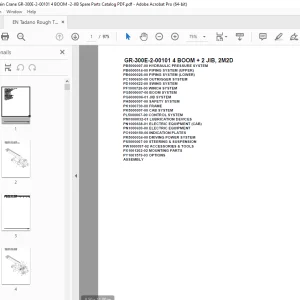Tadano Crane GR-300E-2-00101 4 BOOM + 2 JIB, 2M2D Parts Manual PDF