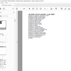 Tadano Crane GR-300E-3-00102 4 BOOM + 2 JIB, 2M2D Parts Manual PDF