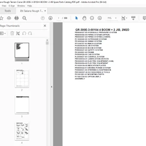 Tadano Crane GR-300E-3-00104 4 BOOM + 2 JIB, 2M2D Parts Manual PDF