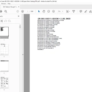 Tadano Crane GR-350-3-00311 4 BOOM + 2 JIB, 2M2D Parts Manual PDF