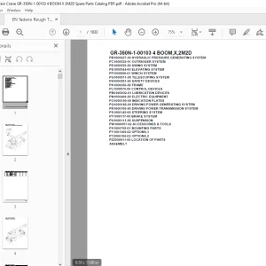 Tadano Crane GR-350N-1-00103 4 BOOM,X,2M2D Parts Manual PDF