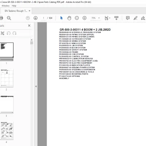 Tadano Crane GR-500-3-00311 4 BOOM + 2 JIB,2M2D Parts Manual PDF