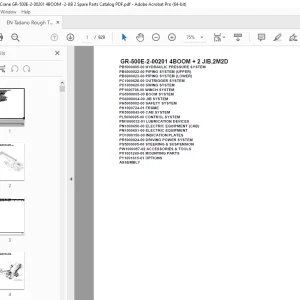 Tadano Crane GR-500E-2-00201 4BOOM + 2 JIB,2M2D Parts Manual PDF