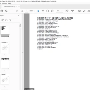 Tadano Crane GR-500N-1-00101 6 BOOM + JIB(FA),X,2M2D Parts Manual PDF