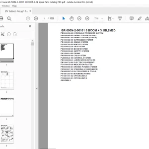 Tadano Crane GR-500N-2-00101 5 BOOM + 3 JIB,2M2D Parts Manual PDF