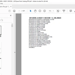 Tadano Crane GR-600E-2-00201 5 BOOM + 2 JIB,2M2D Parts Manual PDF