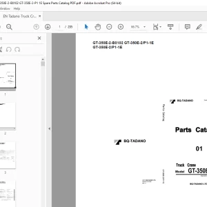 Tadano Crane GT-350E-2-B0102 GT-350E-2/P1-1E Parts Manual PDF