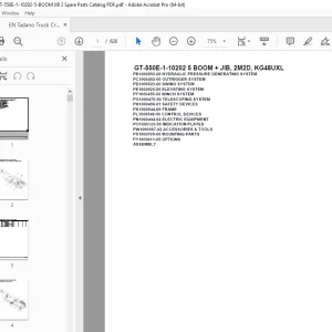 Tadano Crane GT-550E-1-10202 5 BOOM + JIB, 2M2D, KG48UXL Parts Manual PDF