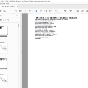 Tadano Crane GT-550E-1-10302 5 BOOM + 2 JIB,2M2D, KG48UXN Parts Manual - PDF DOWNLOAD