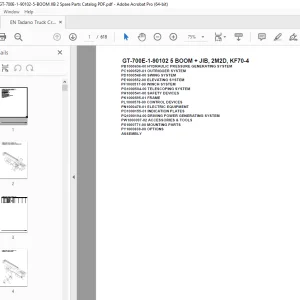 Tadano Crane GT-700E-1-90102 5 BOOM + JIB, 2M2D, KF70-4 Parts Manual PDF