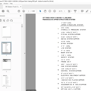 Tadano Crane GT-750E-3-00201 5 BOOM + 2 JIB,2M2D Parts Manual PDF