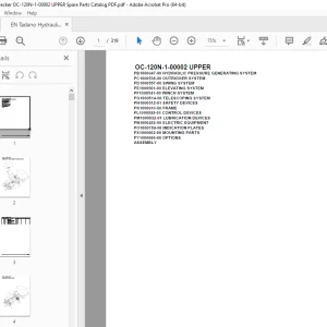 Tadano Crane OC-120N-1-00002 UPPER Parts Manual - PDF DOWNLOAD