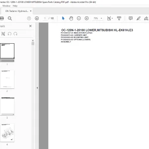 Tadano Crane OC-120N-1-20100 LOWER,MITSUBISHI KL-EK61HJZ3 Parts Manual PDF