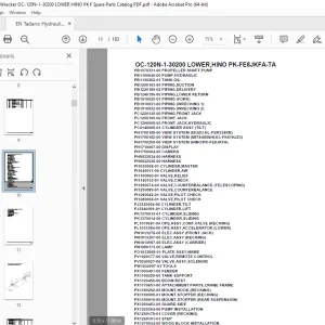 Tadano Crane OC-120N-1-30200 LOWER,HINO PK-FE8JKFA-TA Parts Manual - PDF DOWNLOAD
