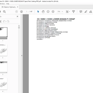 Tadano Crane OC-160M-1-10300 LOWER,NISSAN P-CW54P Parts Manual PDF