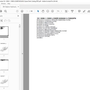 Tadano Crane OC-160M-1-10800 LOWER,NISSAN U-CW620PN Parts Manual PDF