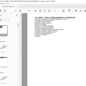Tadano Crane OC-160M-1-11000 LOWER,NISSAN KC-CW55AHUD Parts Manual PDF
