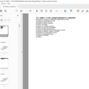 Tadano Crane OC-160M-1-11100 LOWER,NISSAN KC-CW55APH Parts Manual PDF