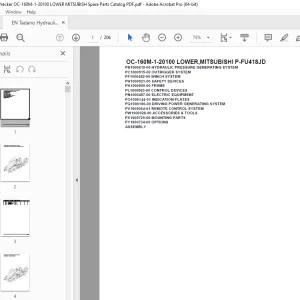 Tadano Crane OC-160M-1-20100 LOWER,MITSUBISHI P-FU418JD Parts Manual PDF