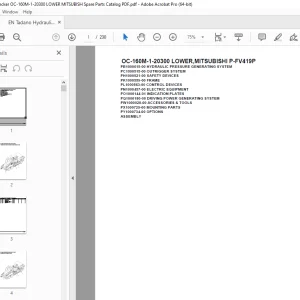 Tadano Crane OC-160M-1-20300 LOWER,MITSUBISHI P-FV419P Parts Manual PDF