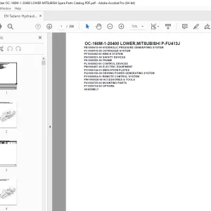 Tadano Crane OC-160M-1-20400 LOWER,MITSUBISHI P-FU413J Parts Manual PDF