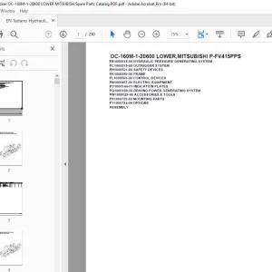 Tadano Crane OC-160M-1-20600 LOWER,MITSUBISHI P-FV415PPS Parts Manual PDF