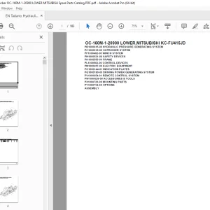 Tadano Crane OC-160M-1-20900 LOWER,MITSUBISHI KC-FU415JD Parts Manual PDF