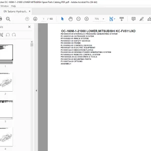 Tadano Crane OC-160M-1-21000 LOWER,MITSUBISHI KC-FV511JXD Parts Manual PDF