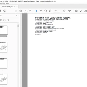 Tadano Crane OC-160M-1-30200 LOWER,HINO P-FS633AA Parts Manual PDF