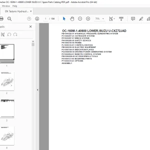 Tadano Crane OC-160M-1-40600 LOWER,ISUZU U-CXZ72JAD Parts Manual PDF