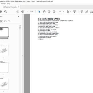 Tadano Crane OC-160M-2-00002 UPPER Parts Manual PDF