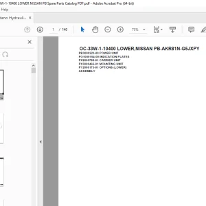 Tadano Crane OC-33W-1-10400 LOWER,NISSAN PB-AKR81N-G5JXPY Parts Manual PDF