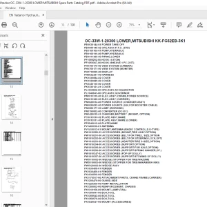 Tadano Crane OC-33W-1-20300 LOWER,MITSUBISHI KK-FG52EB-3K1 Parts Manual PDF