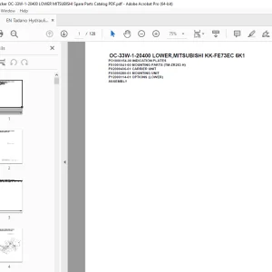 Tadano Crane OC-33W-1-20400 LOWER,MITSUBISHI KK-FE73EC 6K1 Parts Manual PDF