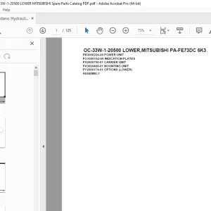 Tadano Crane OC-33W-1-20500 LOWER,MITSUBISHI PA-FE73DC 6K3 Parts Manual PDF