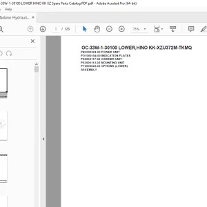 Tadano Crane OC-33W-1-30100 LOWER,HINO KK-XZU372M-TKMQ Parts Manual PDF