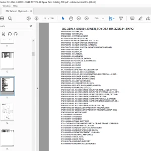 Tadano Crane OC-33W-1-60200 LOWER,TOYOTA KK-XZU331-TKPQ Parts Manual PDF