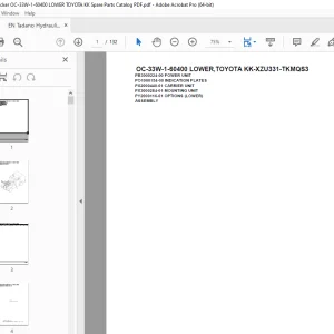 Tadano Crane OC-33W-1-60400 LOWER,TOYOTA KK-XZU331-TKMQS3 Parts Manual PDF