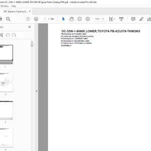 Tadano Crane OC-33W-1-60600 LOWER,TOYOTA PB-XZU378-TKMQW3 Parts Manual PDF