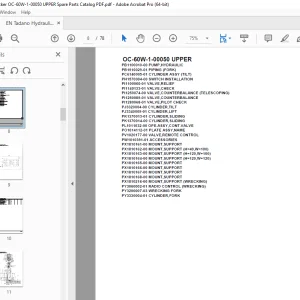 Tadano Crane OC-60W-1-00050 UPPER Parts Manual - PDF DOWNLOAD