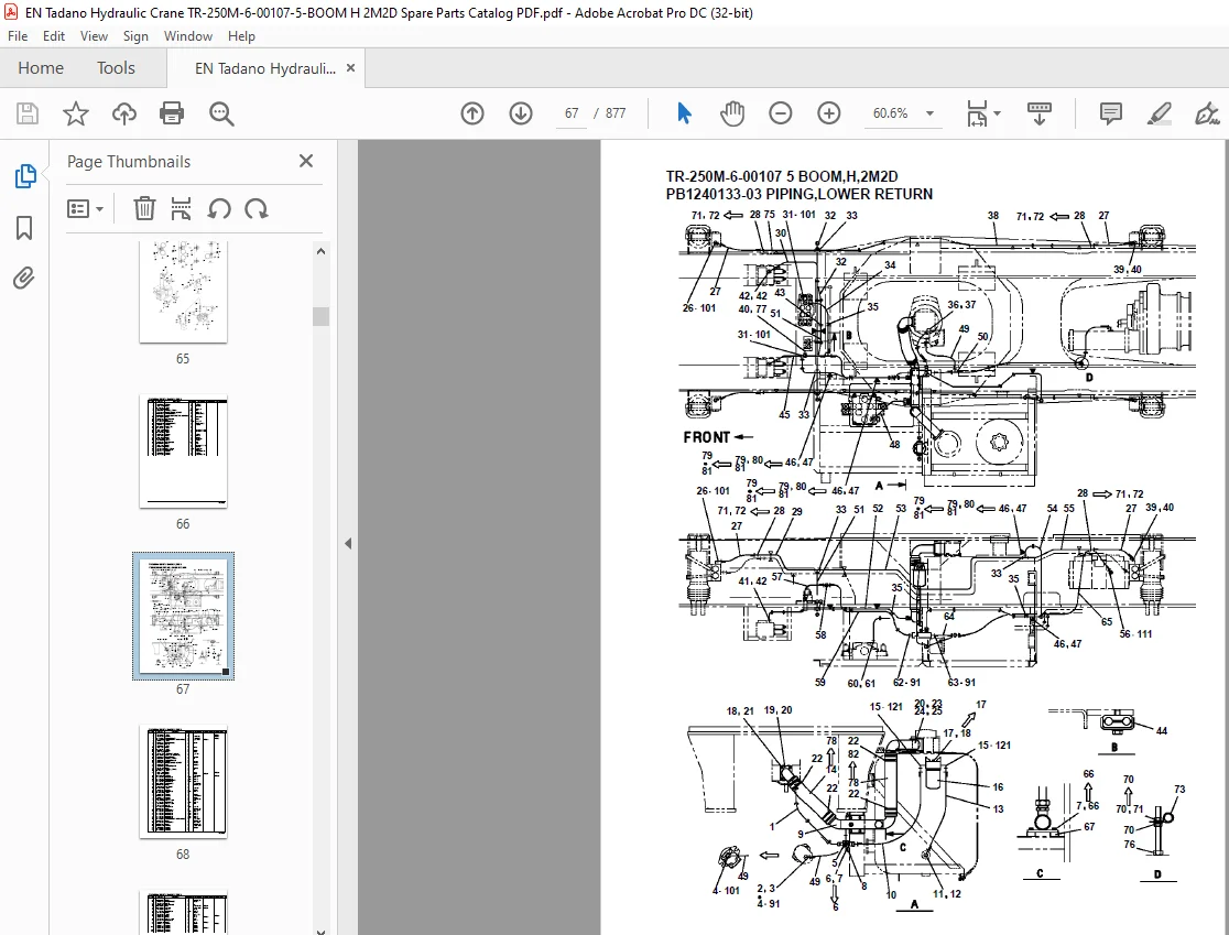 Tadano Hydraulic Crane TR-250M-6-00107 5 BOOM,H,2M2D Parts Manual - Image 3