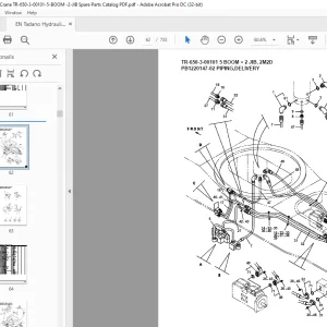 Tadano Hydraulic Crane TR-650-3-00101 5 BOOM + 2 JIB, 2M2D Parts Manual