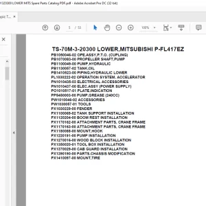Tadano Telescopic TS-70M-3-20300 LOWER,MITSUBISHI P-FL417EZ Parts Manual