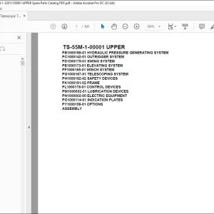 Tadano Telescopic Truck Crane TS-55M-1-00001 UPPER Parts Manual