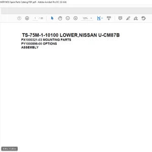 Tadano Telescopic Truck Crane TS-75M-1-10100 LOWER,NISSAN U-CM87B Parts Manual