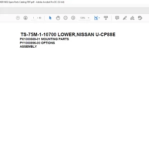 Tadano Telescopic Truck Crane TS-75M-1-10700 LOWER,NISSAN U-CP88E Parts Manual